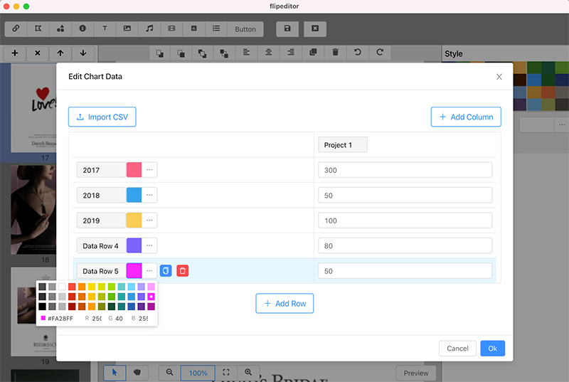 edit charts