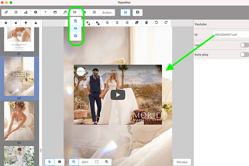 add YouTube video to flipbook